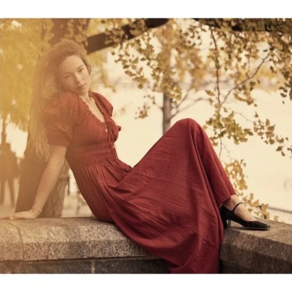 Dôen RARE Ischia Dress in Currant Red Size L - Picture 2 of 7